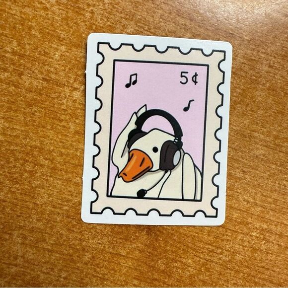 Duck Headphones Sticker for Bird Lovers - Picture 1 of 1